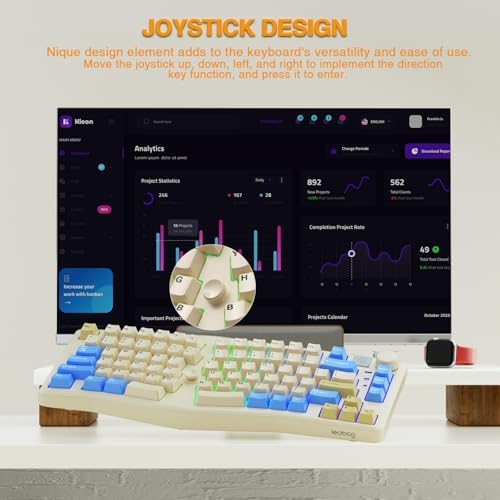 LEOBOG A75 Alice Ergonomic Wireless Mechanical Keyboard with Joystick Knob