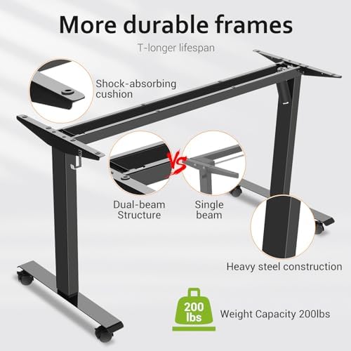 farexon Electric Standing Desk 71 x 28in with Power Outlets, Rolling Stand up Desk with Large Mouse Pad, 3 USB Ports & 3 Power Outlets, Easy to Set Home Office Gaming Computer Table, Black