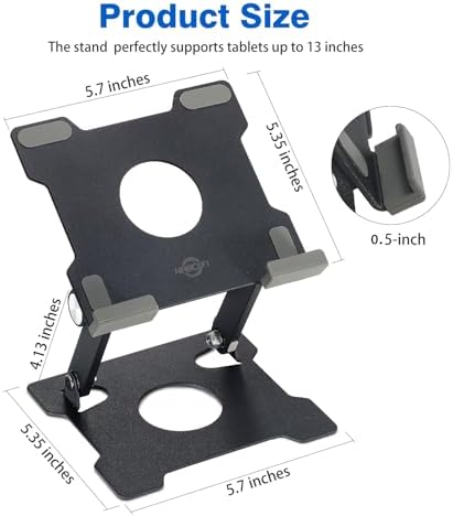 KABCON Tablet Stand,Tablet Holder for iPad,Adjustable Portable Multi Angle Desktop Stand Compatible with iPad Pro 9.7 10.5 12.9 Air Mini 1-4,Galaxy Tabs,Surface Pro Tablets,Kindle,E-Reader,Nexus