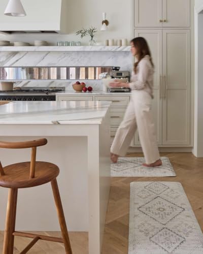 House of Noa Nama Standing Mat – Anti-Fatigue Cushioned Kitchen Mats for Floor | Ergonomic Bounce-Back Foam Kitchen Mats | Anti-Fatigue Mats for Kitchen & Standing | Ula Cashew | 22" x 72"