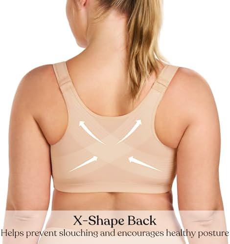 HSIA Posture Bras for Women Front Closure No Underwire Back Support Bra