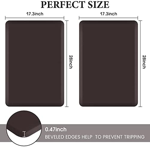 HappyTrends 2 PCS Kitchen Mat Cushioned Anti-Fatigue Floor Mat