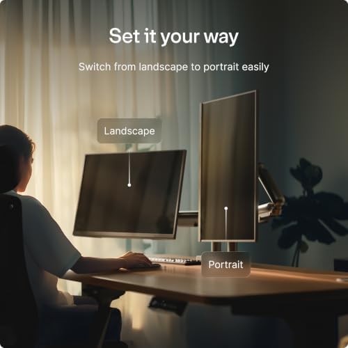 Desktronic Dual Monitor Arm — PowerSpring Technology for 2 Monitors, Up to 34" & 17.6 lbs Each, 360° Rotation, VESA 75/100 Compatible, Ergonomic Design for Home Office & Gaming Setup