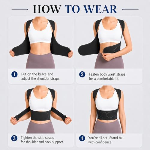 Lightweight Posture Corrector with Upper Back Brace for Women & Men