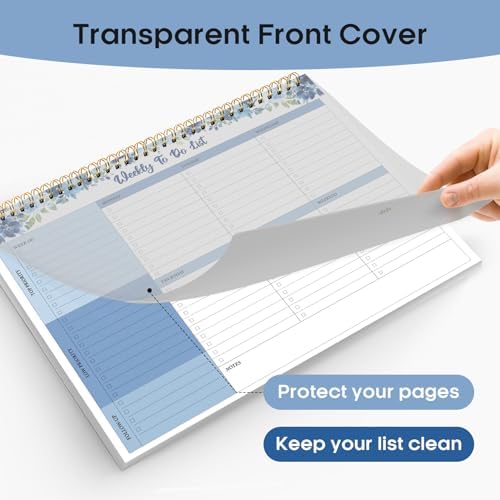 Taja Weekly To Do List Notepad, Undated Weekly Planner Pad, 8.5" x 11"
