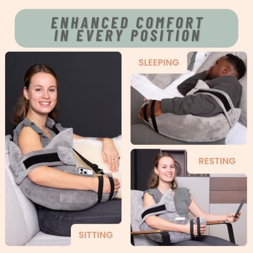 MOYOAMA Post Shoulder Surgery Pillow for Sleeping – Left/Right Arm Support with Adjustable Straps & Custom Firmness for Restful Recovery – Rotator Cuff, Bursitis, & Frozen Shoulder Pillow Post Surgery