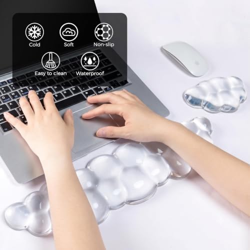 Gel Cloud Keyboard & Mouse Wrist Rest Set - Cloud Keyboard Wrist Rest Pad & Mouse Support for Office Gaming Pad Computer Laptop Ergonomic Comfortable Pain Relief- Cloud Pad Set