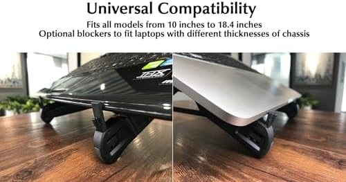 K7 Laptop Stand, Foldable Portable Laptop Stand,Black, Lightweight Ergonomic Laptop Riser for Desk for Laptops universial fit,one Step for Open & Close Design,Compact for Travel,Office,Home,Library