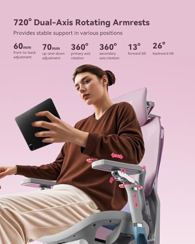 AutoFull G7 Gaming Chair - 3-Zone Lumbar, 22-Point Adjustment, Breathable Mesh, Custom Backplate, 720° Armrests, BIFMA Certified Ergonomic, 140° Recline, IGR Certified, Niko Endorsed - Pink
