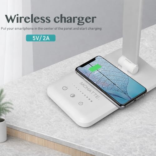 LED Desk Lamp with Wireless Charger,Touch Lamp for Home Office Dorm