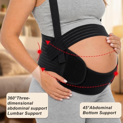 Pregnancy Belly Band, Pregnancy Support Belt, Black, XX-Large