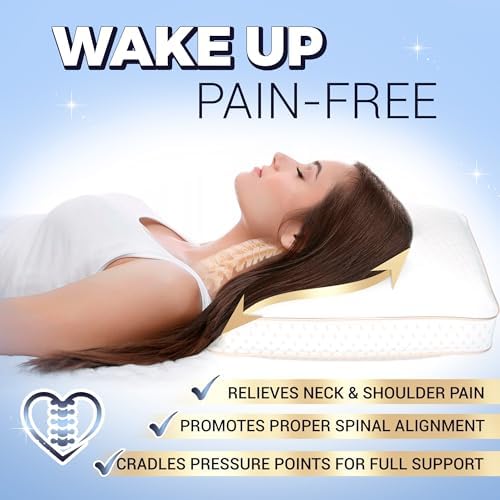 Royal Therapy 2-Pack King Memory Foam Pillow, Adjustable Shredded Odor-Free Bed Pillow for Neck & Shoulder Pain Relief, Breathable Support for Back, Stomach, Side Sleepers, AirFlowPRO