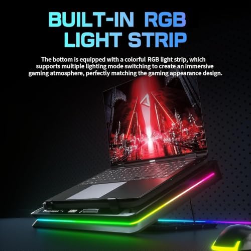 D16 15.6"-19" Gaming Laptop Cooling Pad, USB-A, RGB, Black - 4 Packs