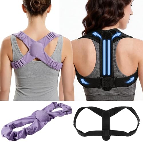 2PCS Posture Corrector Set,Nighttime Posture Brace Sleeping and Back Straps