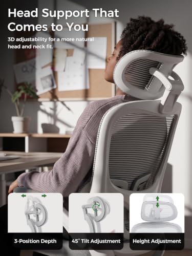 Ergonomic Office Desk Chair, Adjustable Dual Lumbar Support & Thick Seat