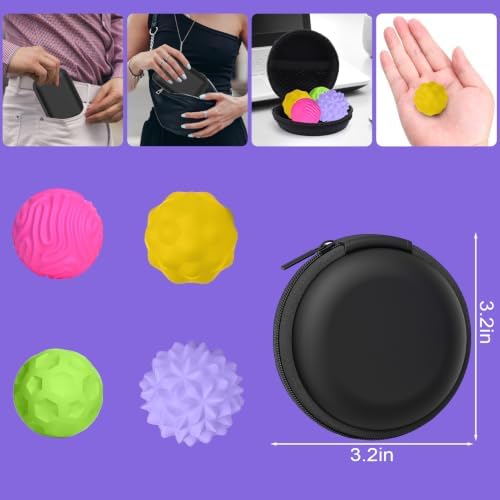 BUSOHA Silicone Magnetic Fidget Balls - 4 Pack Fidget Toys for Adult
