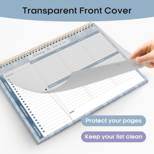 Taja Weekly To Do List Notepad, Undated Weekly Planner Pad, 8.5" x 11"