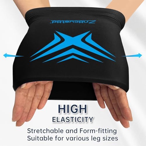 Knee Ice Pack Wrap Extended Ice Packs for Injuries Reusable Leg Freeze Compression Sleeves, Gel Cooling Knees Brace Cold Hot Packs Therapy Flexible for Pain Relief, Surgery Recovery Gift for Women Men