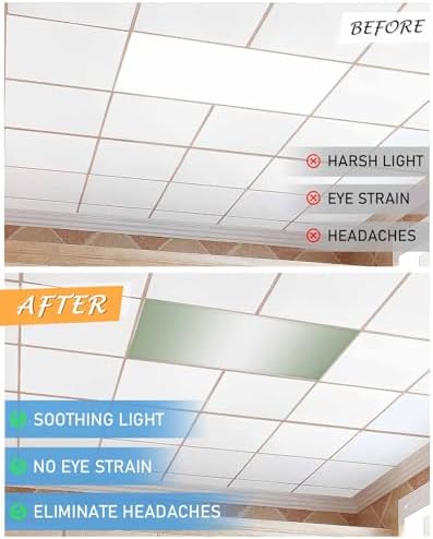 Sage Green Magnetic Fluorescent Light Covers for Ceiling Lights 2 x 4 Feet,White Contemporary Minimalist Geometric Office Classroom Kitchen Drop Ceiling Light Covers Lighting Filters Shade 4 Packs