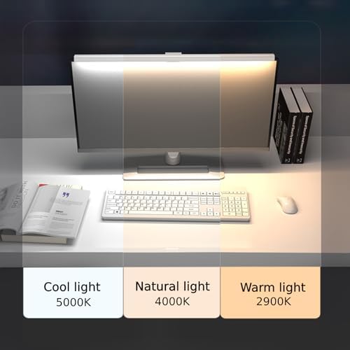 BY-J Monitor Light Bar, Fit for Flat Monitor, Eye-Care USB Reading LED Task Lamp with Touch Control, No Screen Glare Dimmable Desk Lamp Computer Monitor Light Bar for Screen Home Office