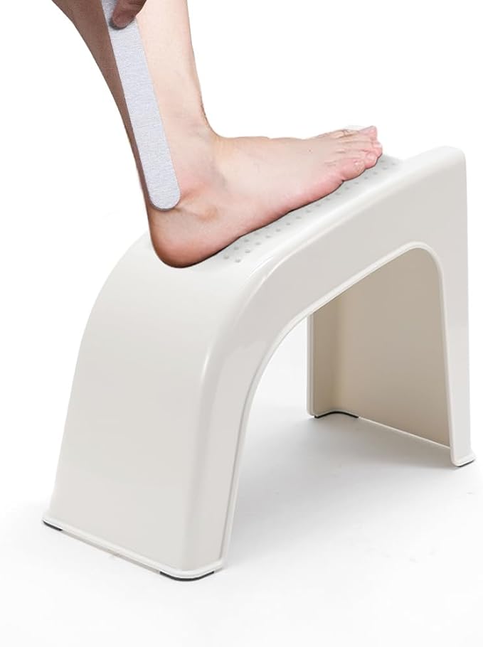 Shower Foot Rest for Shaving Legs, Non-Slip Pedicure Foot Rest, Shower Foots Step Stool for Shaving Legs, Plastic Sturdy Pedicure Stand -White