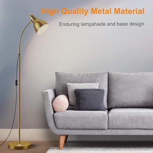 LEPOWER Floor Lamp, Metal Standing Lamp with Adjustable Gooseneck for Dorm