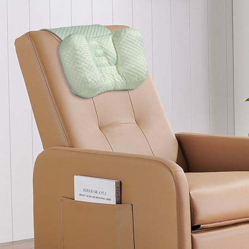MABOZOO Neck Pillows for Recliners with Pocket,Headrest Cushion for Neck Pain Relief and Cervical Support,Recliner Head Pillow for Side Sleeping at Home, Office or Traveling（Green）
