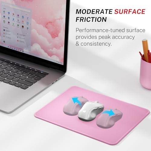 MROCO Essential Office & Gaming Mouse Pad, 8.5 x 11 Inch, Pale Pink