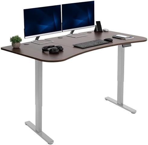 VIVO Dark Walnut 60 x 24 in Standing Desk, DESK-KIT-E2G1D
