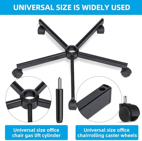 XSZD Criss Cross Home Office Swivel Chair Base – Durable, Steady and Easy Installation – Perfect for Criss Cross and Cross Legged Chairs with Replacement Casters (Black,Base+Wheel)