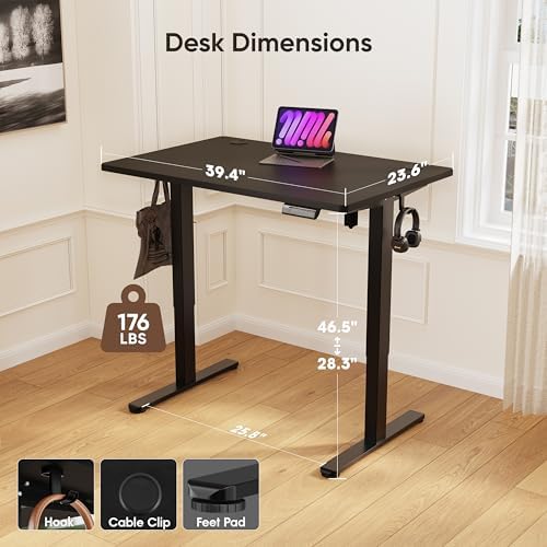 Monomi 39.4" Electric Standing Desk, Height Adjustable sit Stand up,Black