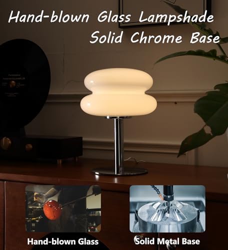Glivpny Mushroom Lamp Table Lamp, Mid Century Modern Table Lamps(White)
