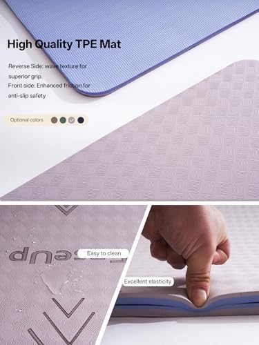 EaseUp Large Yoga Mat 73x35.5x0.4",10mm Thick Non-Slip for Home Workout