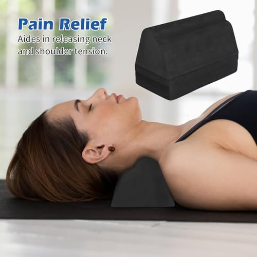 Neck and Shoulder Relaxer, Cervical Traction Device for Cervical Spine Alignment, Neck Stretcher Chiropractic Pillows for Neck Pain Relief, Cervical Traction Block, Neck Massager