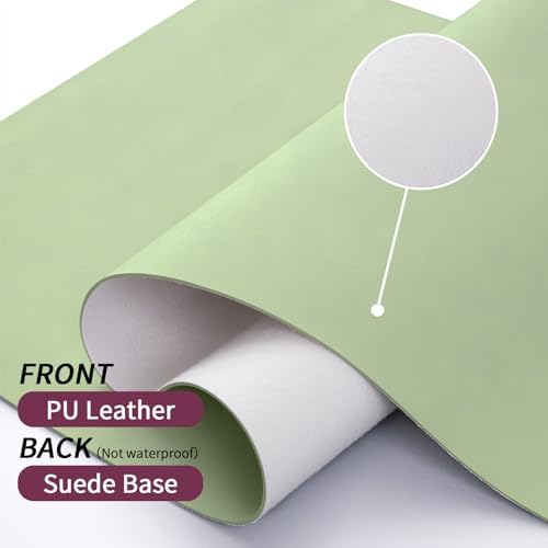 Bloss Green Leather Desk Mat and Keyboard Wrist Rest, 3 in 1, 31.5"×15.7"