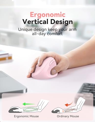 TECKNET Ergonomic Wireless Mouse 2.4G Vertical Mouse Silent 4800 DPI
