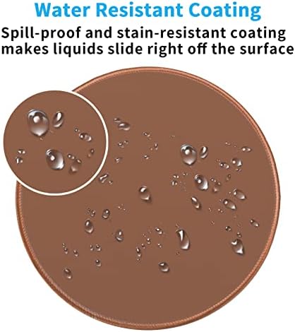Dapesuom Round Mouse Pad, 8.7 x 8.7 Inch Premium-Textured Washable Non-Slip Rubber Base Cute Small Mouse Mat with Stitched Edge for Men Women Wireless Computer Laptop Gaming Desk Accessories, Brown