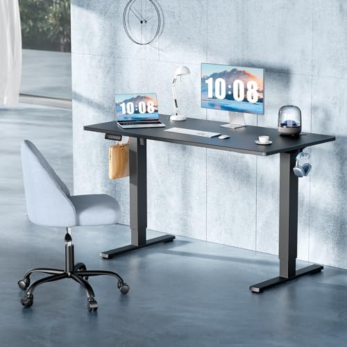 DUMOS 55 Inch Electric Standing Desk, Memory Adjustable Home Office Desk
