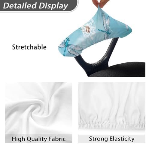 Dragonfly Dandelion Print 2Pcs Office Chair Armrest Covers, Soft Chair Arm Covers Stretchable Washable Computer Chair Armrest Slipcovers