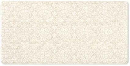 Town & Country Basics Comfort Plus Vintage Medallion Tile Anti Fatigue Comfort Mat, Kitchen Mat, Standing Desk Mat, Dorm Room Rug, Non-Slip Backing, Beige, 18"x39"