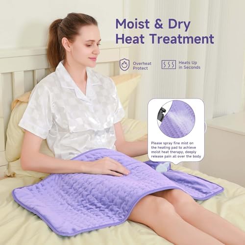 Heating Pad for Back Pain Cramps Relief, 17"x33" Extra Large Heating Pad Portable Heating Pads Birthday Christma s Gifts for Women, 6 Heat Levels, 4 Time Setting