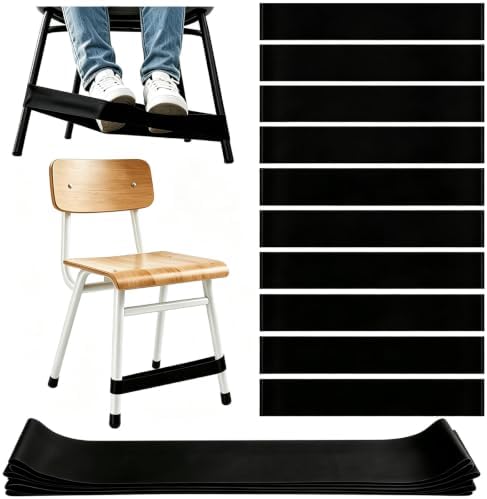 12 Pack Chair Bands for Kids with Fidgety Feet, ADHD Tools for Kids, ROOKEA Sensory Room Must Haves for Adhd Kids Fidget Chair Bands Autism Classroom Must Haves ADHD Tools for Classroom Home Chairs