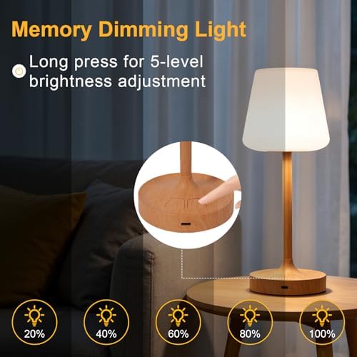 Shower Lamp Waterproof, 4000mAh Rechargeable Table Lamp with Warm Light