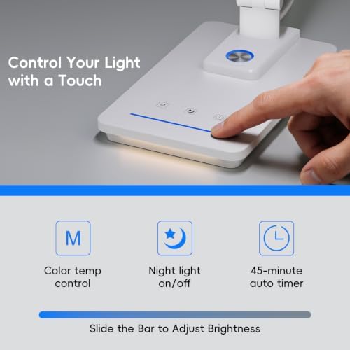 ELECTRI Desk Lamp for Home Office, 5 Color & Stepless Dimming, Eye-Caring