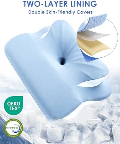 Cervical Neck Pillow for Neck Pain Relief Mellow Sleep Pillow Memory Foam