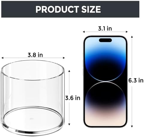 MaxGear Acrylic Pen Holder 2-Pack, Round Makeup Brush Holder & Pencil Cup