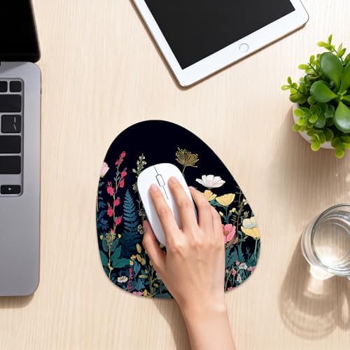 Water Drop Mouse Pad 7.3x8in Non-Slip for Laptop, Floral