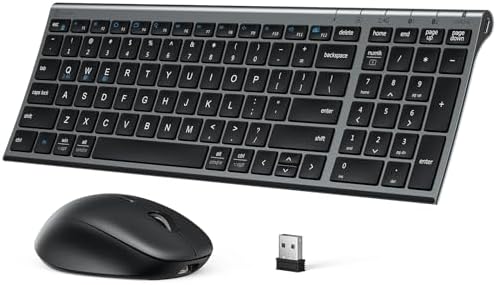 iClever DK05 Bluetooth Wireless Keyboard and Mouse Combo, Space Gray