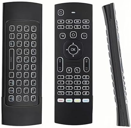 7 Color Backlit LED MX3 Pro Mini Keyboard Fly Remote Mouse,Android TV Remote Control,IR Learning Mini Wireless Keyboard for Android TV Box.HTPC.IPTV,Networked Set-top Box,Mini PC(Battery not Included)