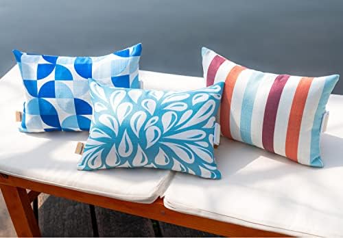 Patio Chairs Headrest Pillows,Outdoor Ledge Pool Lounge Chair Pillows with Insert Adjustable Elastic Stripe for Recliner Adirondack Head Neck Attachment, 2 Pack Size 11”*16” Blue